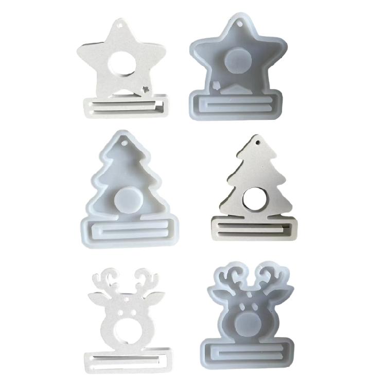 3Pcs Pendant Silicone Molds with Hole for Epoxy Resin, Silicone Money Holder Molds for Christmas Hanging Decoration 1