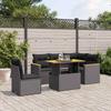 Vidaxl 6-Cz. Garden Furniture Set With Cushions, Black Poly Rattan