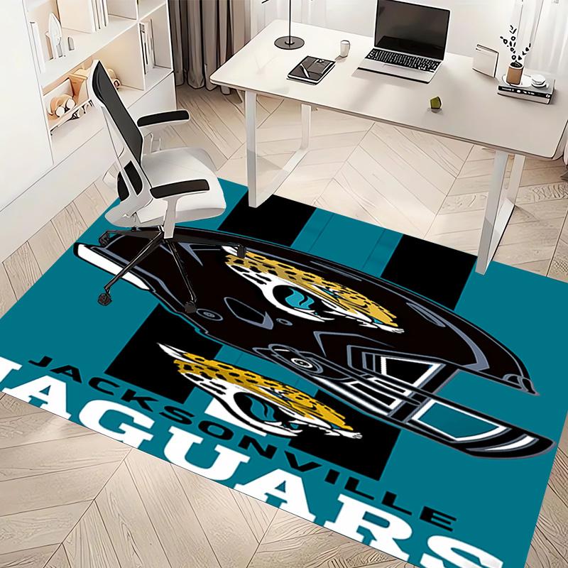 1pc Jacksonville Jaguars Logo Print Area Rug - Soft, Washable Non-Slip Indoor Mat, Living Room, Home Office Decorative Rug,Office Decorative