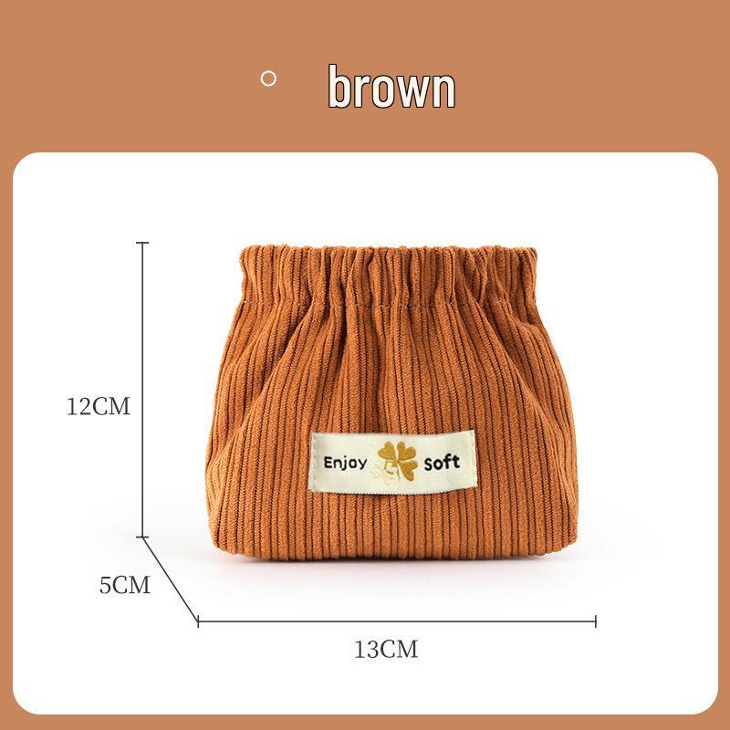 

Вельветовая мини-кошелек для мелочи и косметики коричневый