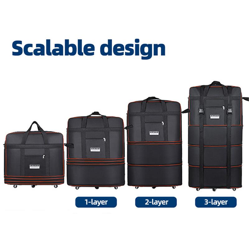 Bolsa de Viaje Plegable Maleta Rueda Universal Caja de Almacenamiento Viajar al Extranjero Envío Aéreo Bolsa de Equipaje Retráctil de Gran Capacidad