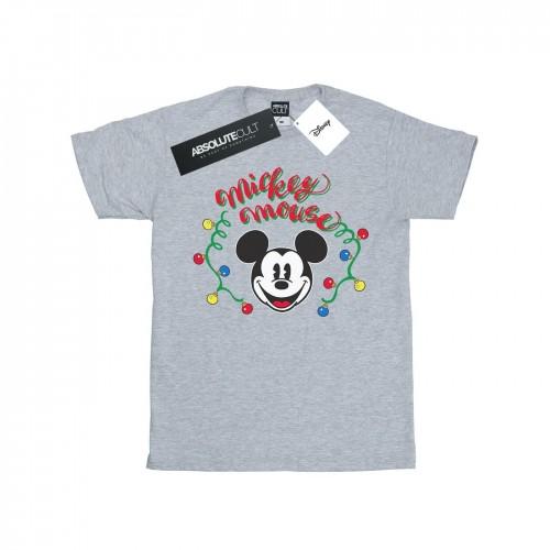Disney T-shirt per bambina in cotone con lampadine natalizie di Topolino