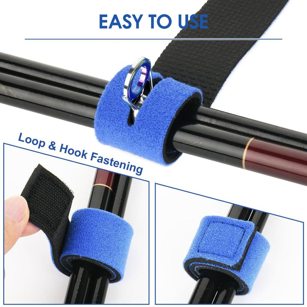 5PCS Fishing Rods Belt Fishing Rod Ties Stretchy Fishing Pole Straps Fishing Gear for Outdoor Fishing Enthusiasts