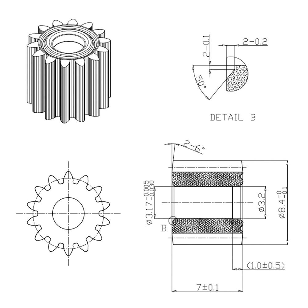 RS550 DC Motor 8.2mm 14 Teeth Gear Micro Motor 21V 28000RPM For Mini Saw