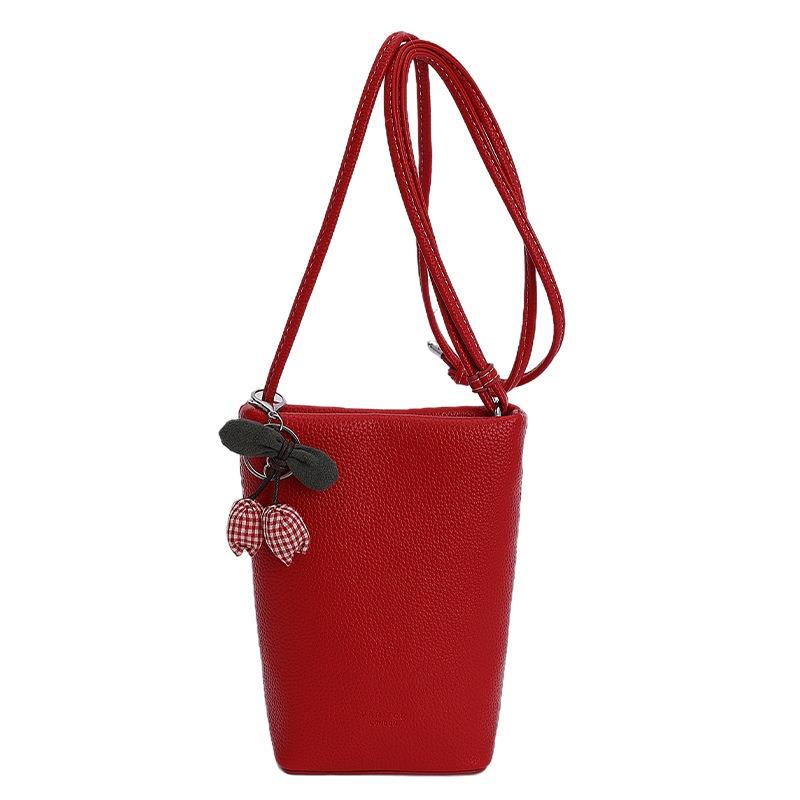 Popular small bag women's summer new simple and versatile messenger bag bucket mobile phone bag