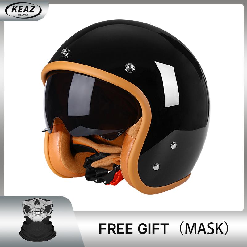 Bright Avocado Green DOT 3/4 Open Face Motorcycle Retro Motorbike Helmets Vintage Chopper Bike Scooter Capacete De Moto