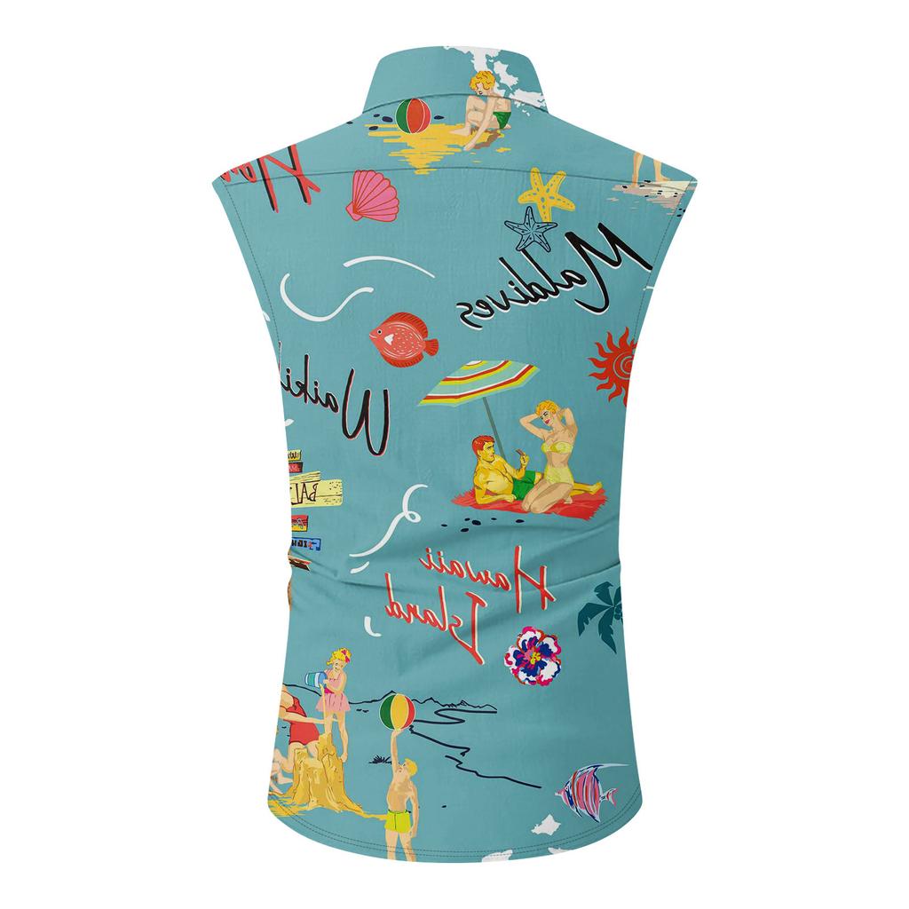 Pánské letní surfovací plážové tílko, ležérní top bez rukávů, volné tílko