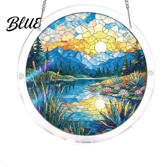 Hanging Window Decoration Acrylic Puzzle Suncatcher Stained Glass Ornaments DIY Jigsaw Sun Handmade Art Catcher Kit for Home Garden Decor