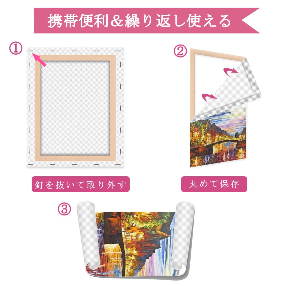 Stretched Canvas, Art Supplies, F3 Size (273x220mm), 8 Sheets/Set, Canvas Board, Painting Board, Light Wooden Frame, Medium Grain, Suitable for Oil an