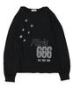 DEFYCLUBROBBERS Flight 666 Boat Neck One Shoulder Long Sleeve Black