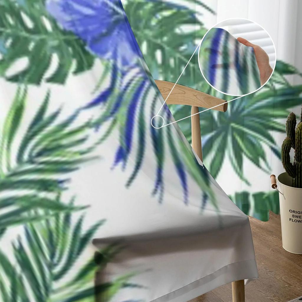 Beautiful Jungle Pattern Sheer Window Curtains For Living Room Bedroom Modern Voile Tulle Curtains Fabric Drapes For Kitchen