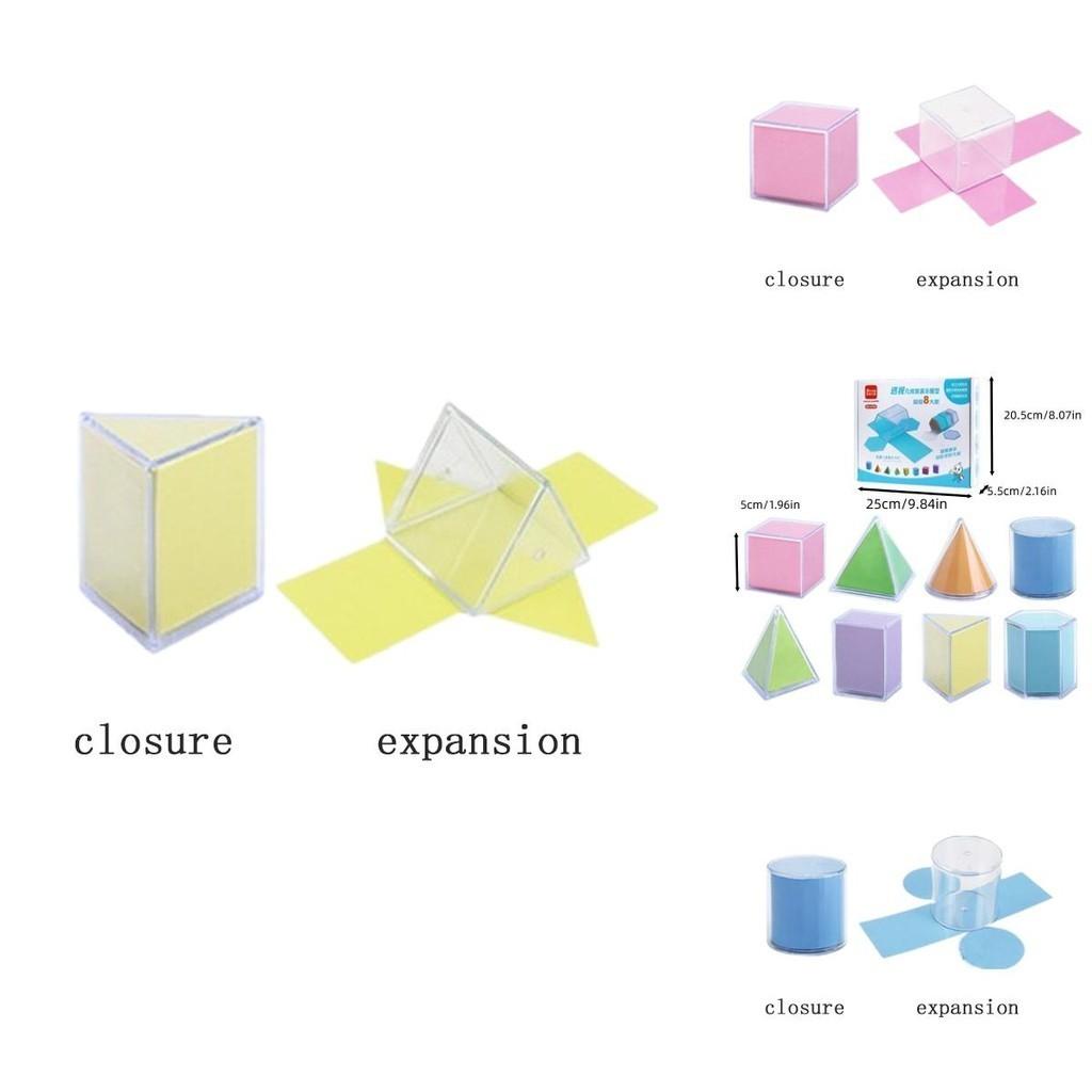 Kit Model Matematic Geometrie 3D Pentru Școala Gimnazială Cub și Prismă Dreptunghiulară Diagrame desfășurate