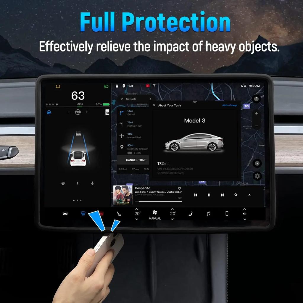 For Tesla Model 3 Y Highland Screen Protector Silicone Frame Display Edge Body Cover Central Control Accessories 2025 2025 2025
