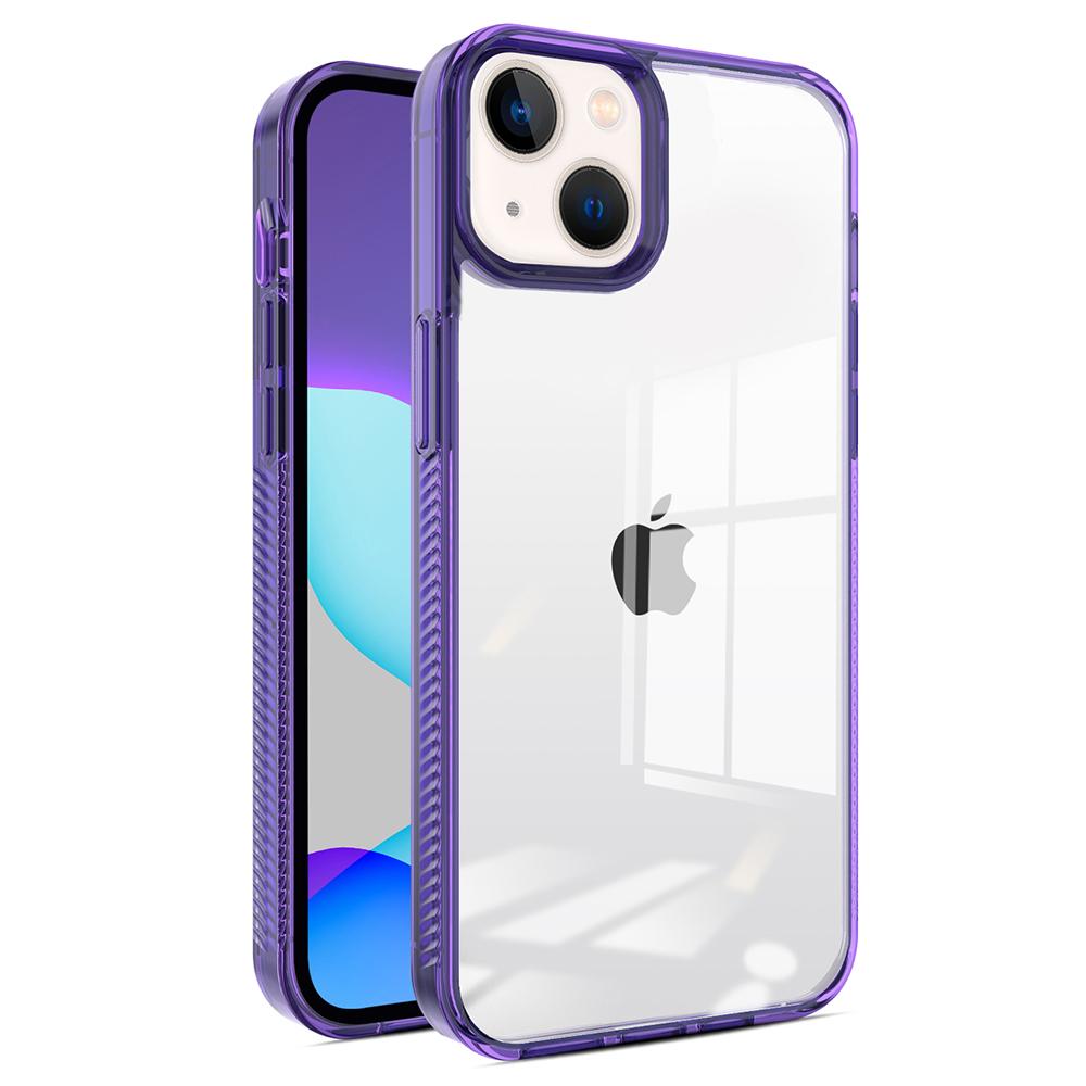 For iPhone 14 Plus Clear Phone Case TPU PC Anti-Slip Drop-Proof Back Cover