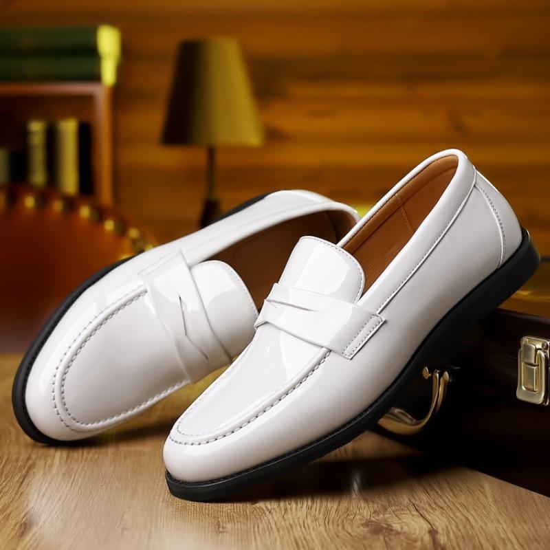 Men's wedding banquet formal leather shoes Korean style trendy pointed breathable mesh casual business leather shoes