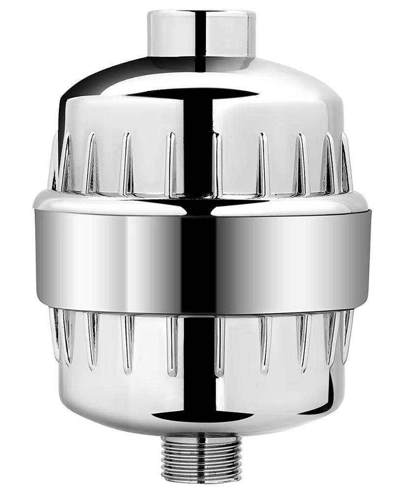 Universal 5 Stage Hand Shower Purifier Filter Head Chrome Finish Removes Chlorine for Bathroom Use Modern Design ABS Material