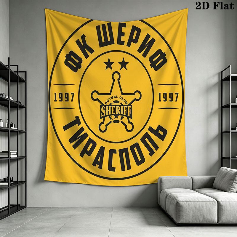 FC Sheriff Wall Hanging Printed Fabric Blanket Decorative Tapestries for Bedroom Living Room Home Decor