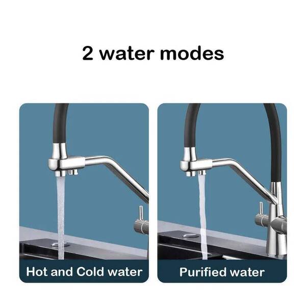 3 in 1 Kitchen Faucet Pure 360 Rotation sink Crane Handles Dual Water Functions Mode Filter Mixer Taps