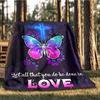 1pc Butterfly Cross Love Throw Blanket Polyester Fiber, Lightweight Flannel, Soft & Warm, All Season Use for Outdoor, Camping Digital Print