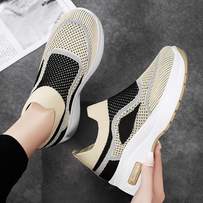 Women's Summer Casual sneaker Thick Sole Boosting Shoes Breathable Soft Comfortable Outdoor Sports Walking Shoes Free Shipping