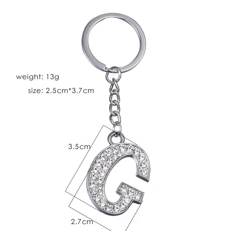 

Trendy Rhinestone Initial Keychain: Stylish European & American Design