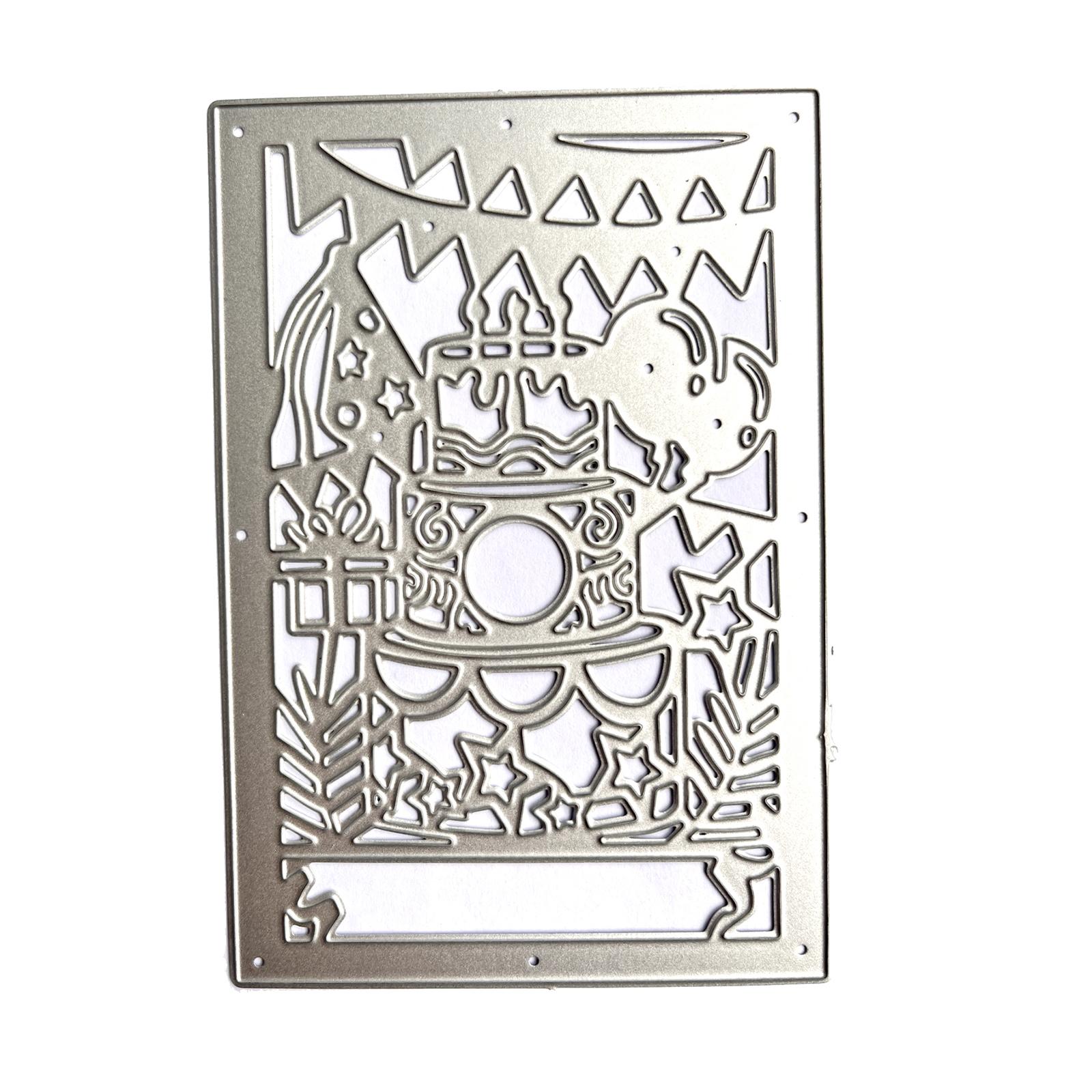 

Углеродистая сталь DIY прямоугольный баннер для торта ко дню рождения, штампы для тиснения, трафареты, шаблон для декоративной бумаги, альбомной карты