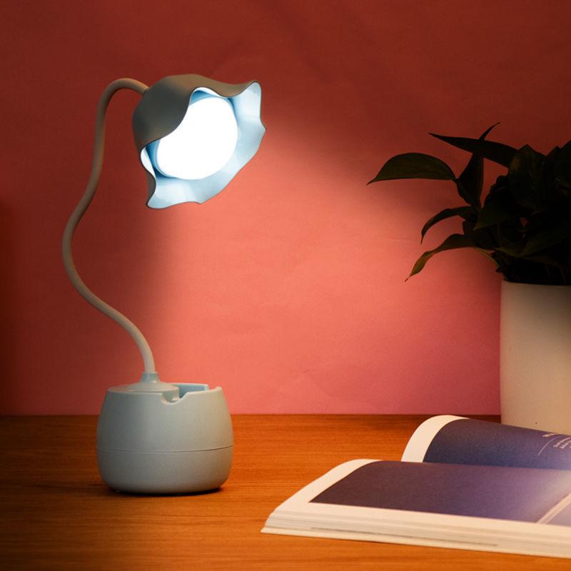 Lámpara LED de Estudio para Estudiantes Lámpara de Protección Ocular Dormitorio Residencia Lámpara de Libro Pequeña Lectura Estudio Tarea Portalápices Lámpara