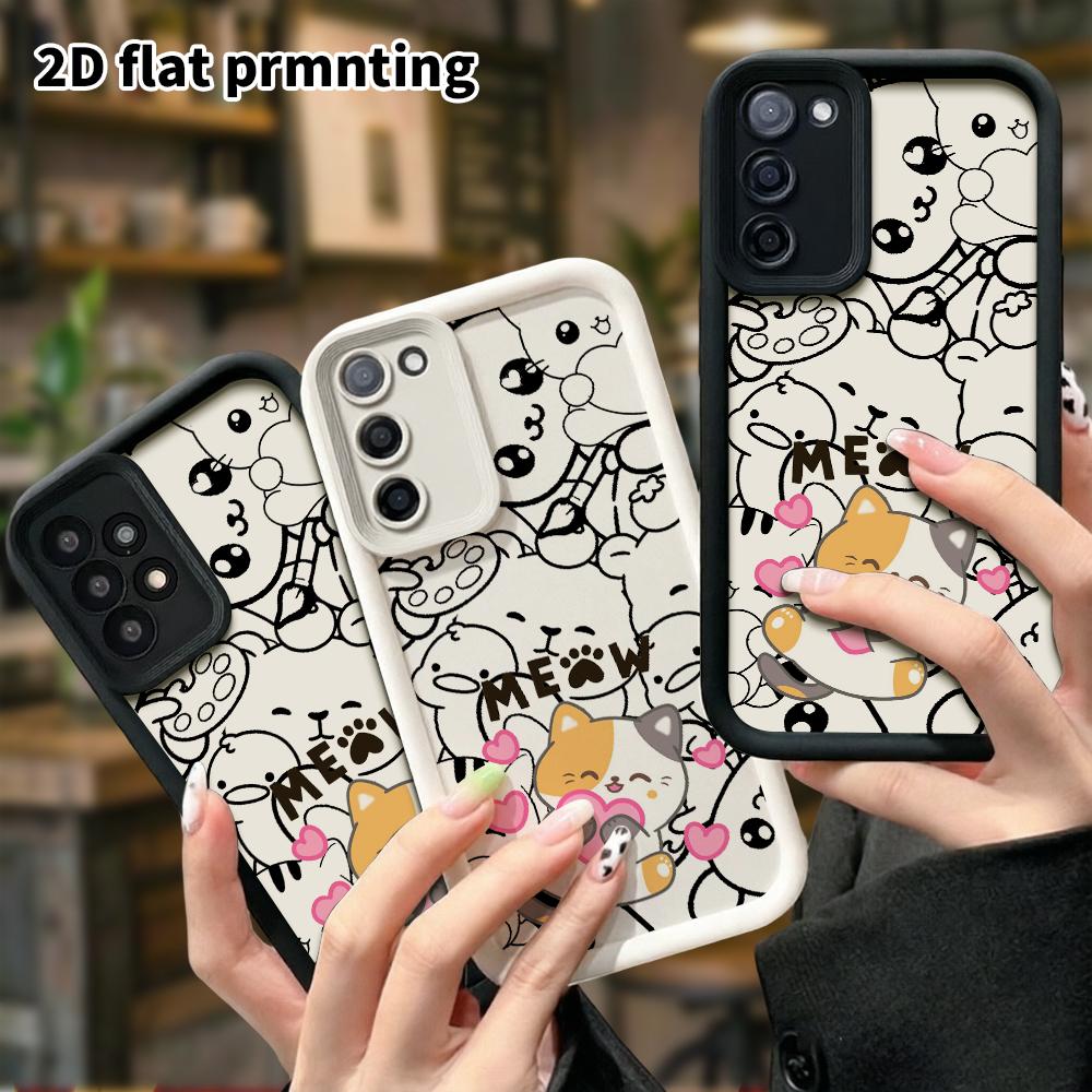 Phone Case: 2D flat, suitable for Samsung Galaxy A34 A35 M05 M06 S20 S22 S21 FE Plus 5G protective cases, featuring a cute heart-hugging three-flower