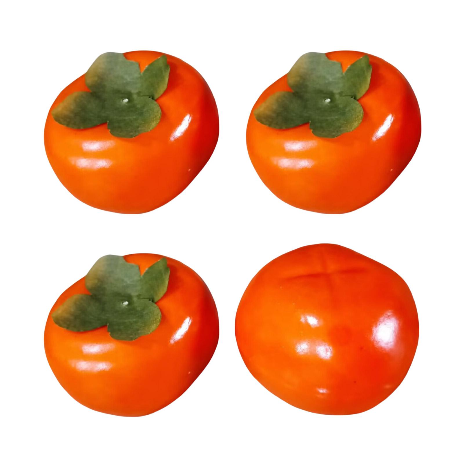 

4шт искусственная хурма имитация хурмы фрукт украшение для дома кухня украшение корзина дисплей фотография