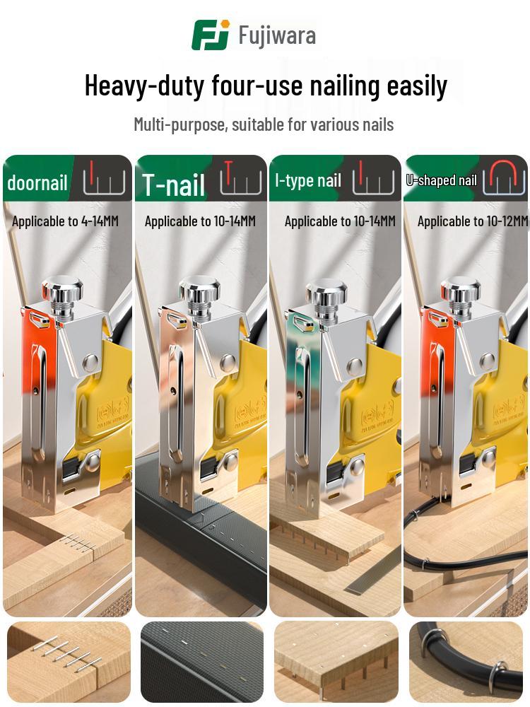 Fujiwara Manual & Pneumatic Nail Gun for Woodworking and Bookbinding