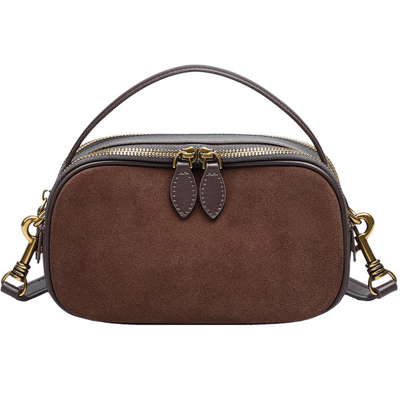 Spring/Summer 2026 Women's Retro Velvet Crossbody Handbag with Single Shoulder Strap
