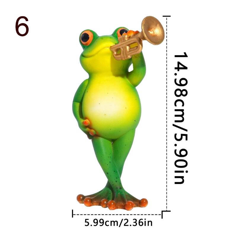 Instrument Frogs Figurines Frogs Statue Garden Decors Landscape Decors Animal Figurines Sculpture Table Centrepieces