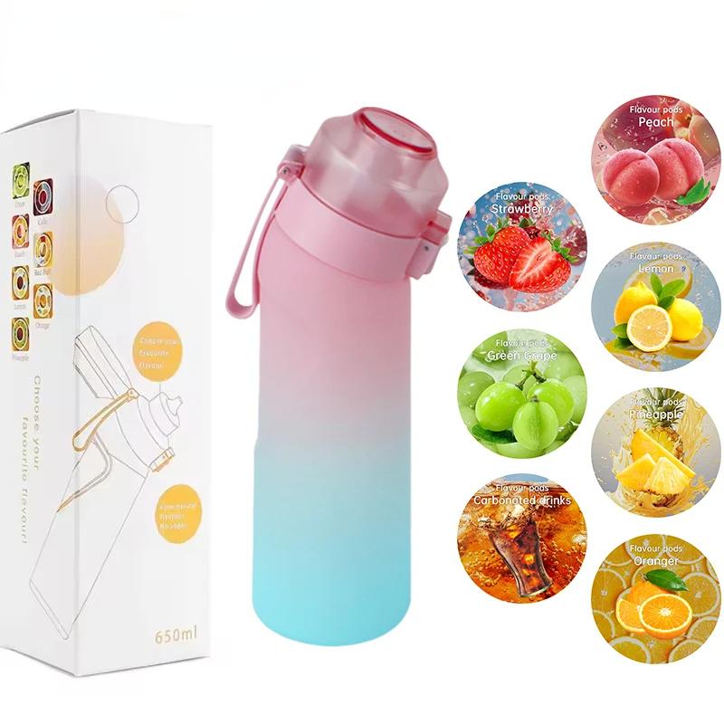 

Бутылка для воды LUSQI 650 мл с ароматом воздуха и 7 шт. капсул с разными вкусами, спортивная соломенная чашка из тритана для занятий спортом на открытом воздухе, фитнеса, без BPA 0.65L