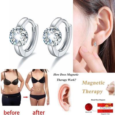 Fashion Crystal Lymphvity Germanium Hoop Earrings Lymphatic Needlepoint Earrings for Women's Lymphatic Drainage Earrings Jewelry