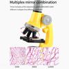 1 Set Adjustable Focus LED Fill Light Optical PMMA Lens High Multiple Student Microscope 100X/600X/1200X Handheld Optical Microscope Kit Laboratory