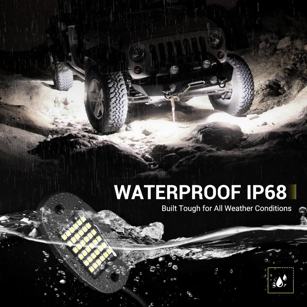 Hovano 4 Pods White Rock Light 6000K Pure White 36 LED SMD Chip Super