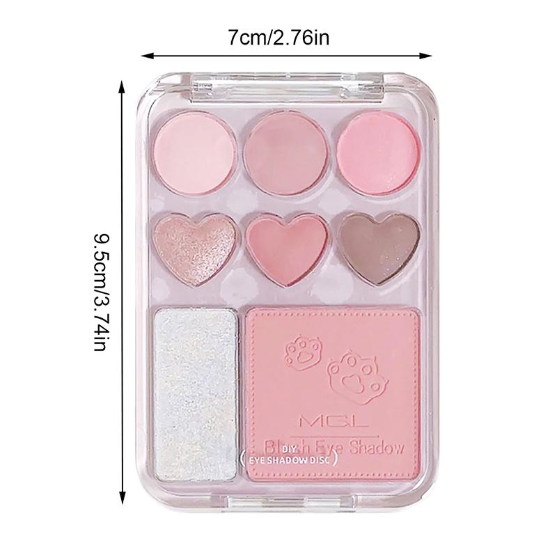 8-Color Love Eye Shadow Plate Blush High-Light Integrated Natural And Long-Lasting Light Shine Eyeshadow Daily Makeup Palette