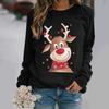 Christmas Sweatshirts Reindeer Pattern 3D Print Women Streetwear Casual Long Sleeve Hoodies Y2k Pullovers Tops Female Clothing