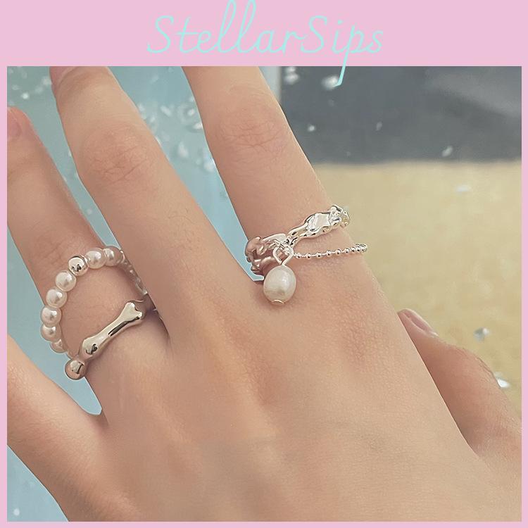 Exquisite Pearl Inspired Lightweight Luxury Double Layer Pendant Ring For Women In Various Colors