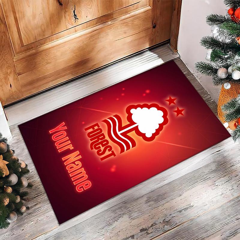 Nottingham Forest FC Printed Crystal Velvet Rug Non‑Slip Crystal Velvet Carpet For Sofa Bedroom Indoor Home Decoration