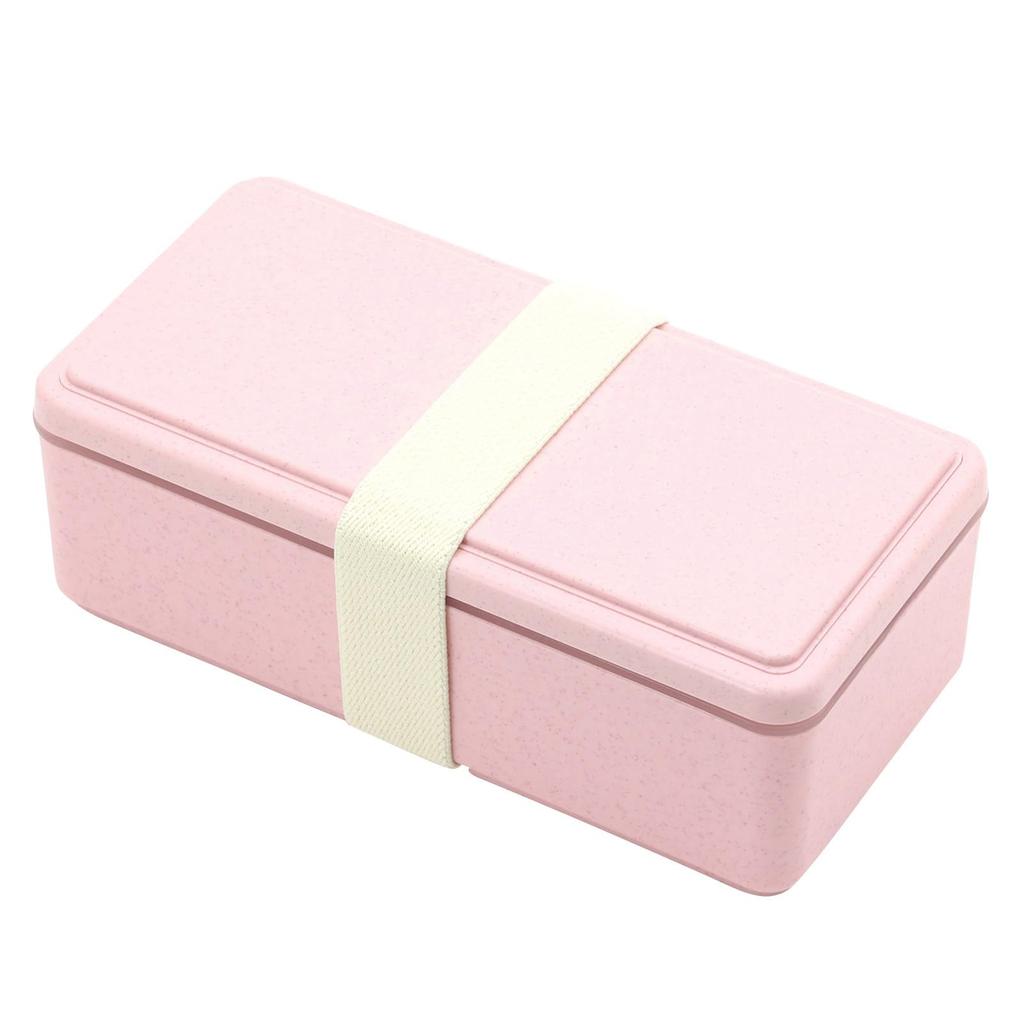 Miyoshi Seisakujyo Gelato Plain Square Lunch Box with Integrated Ice Strawberry x x 6 500ml Single Suitable for and Includes Rubber Easy Clip Buckle