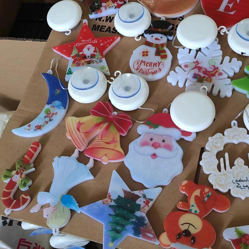 

Присоски огни рождественский день декоративные огни светодиодные звезды рождественская елка колокольчики снеговик оконные огни Constant mode opp bag packaging