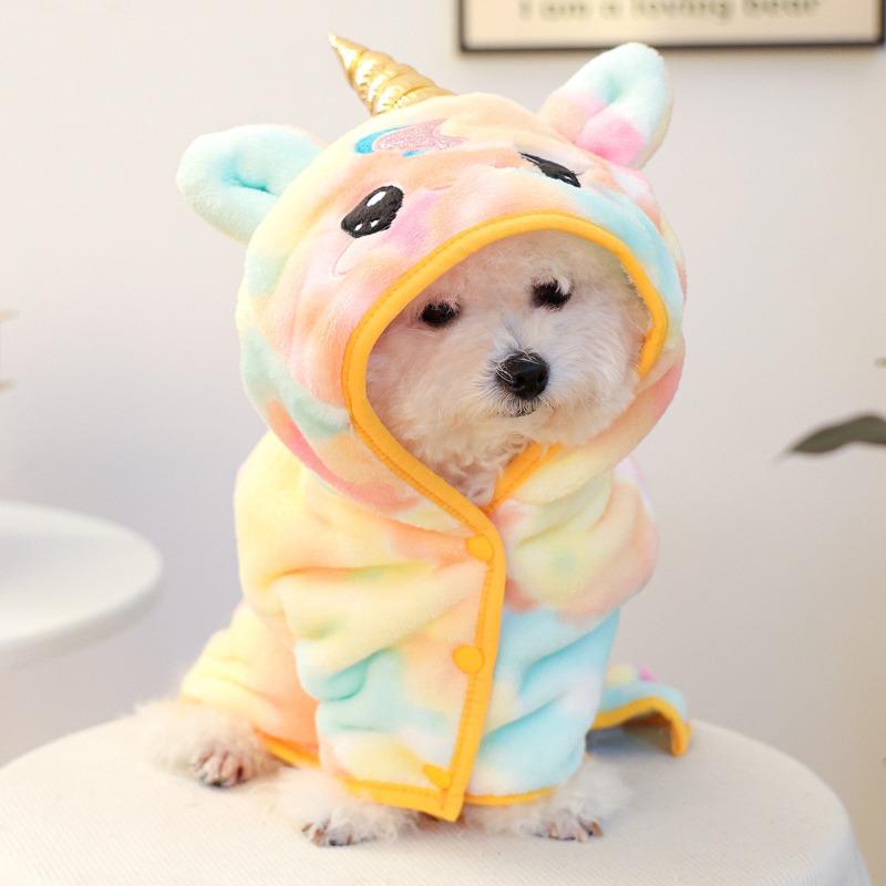 

Pet Supplies Clothing Pet Puppy Bath Towel Pet Dog Clothes Cute Unicorn Bathrobes Pet Nightgowns S