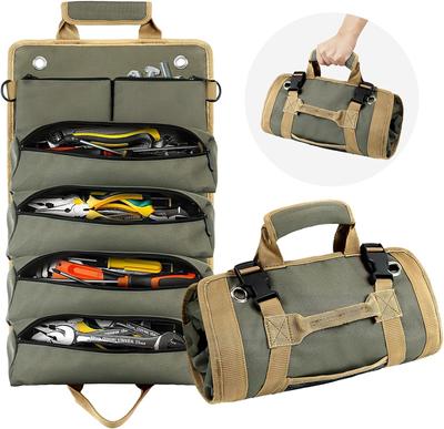 Werkzeug-Rolltasche, Rolltasche mit abnehmbaren Beuteln, strapazierfähiges Organizer-Werkzeugaufbewahrungsset für Mechaniker und Elektriker, Geschenke für Männer