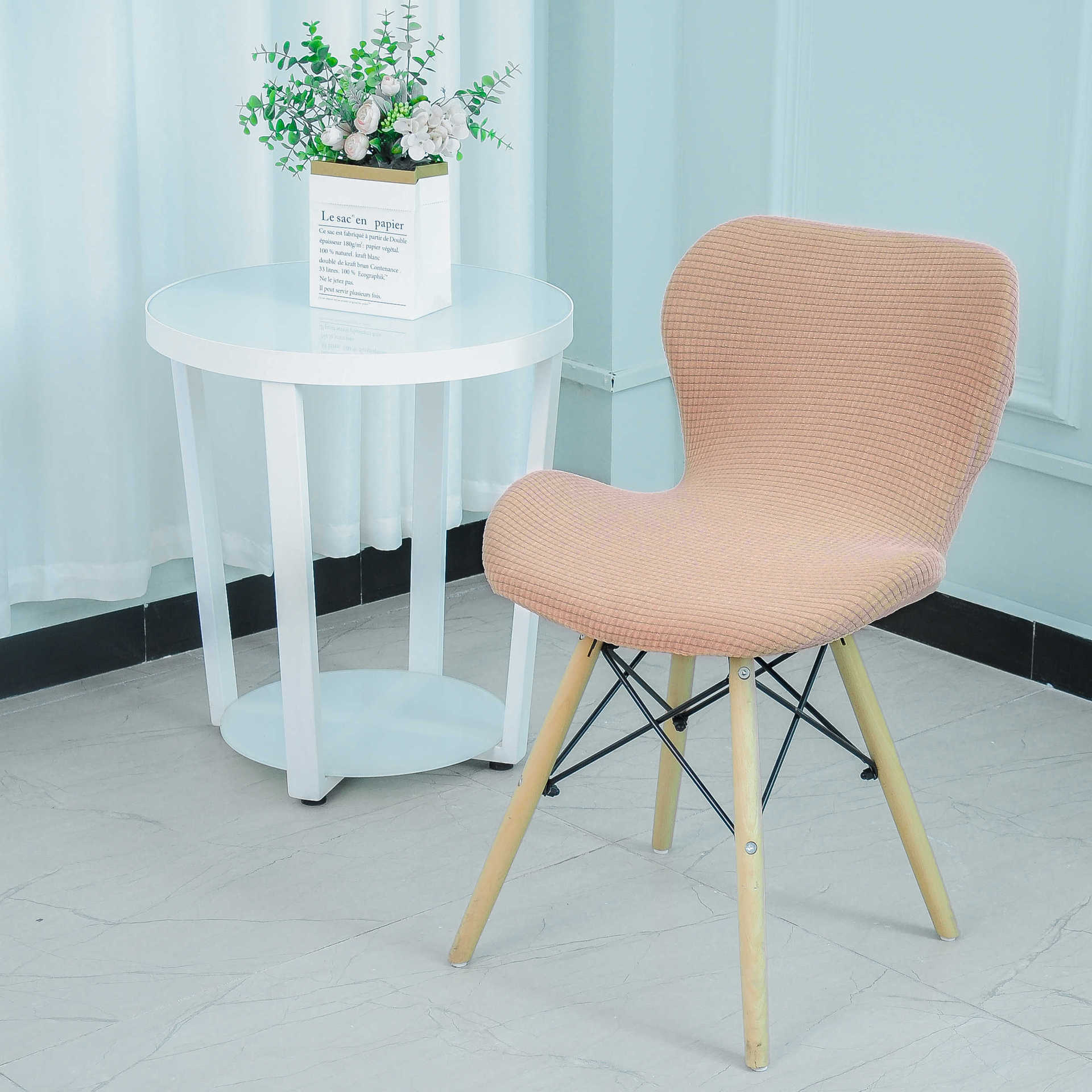 

1pc Chair Covers Stretch Spandex Curved Dining Chair Cover Kitchen Hotel Chairs Slipcovers Solid Color 1pc хакі