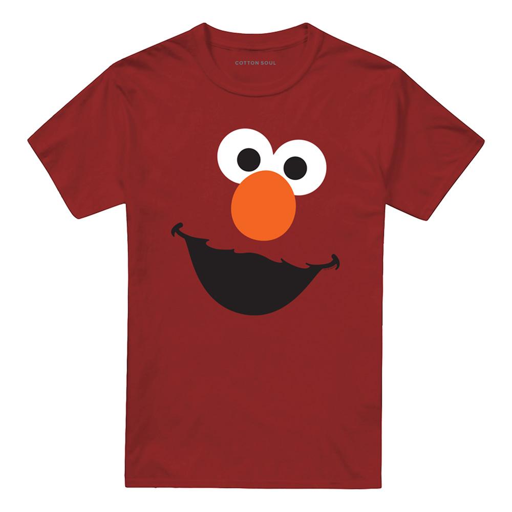 Sesame Street Unisex Adult Elmo Face T-Shirt