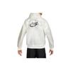 Nike Logo Print Zip-Up Drawstring Hoodie with Long Sleeves Men Jacket White DQ4250-133