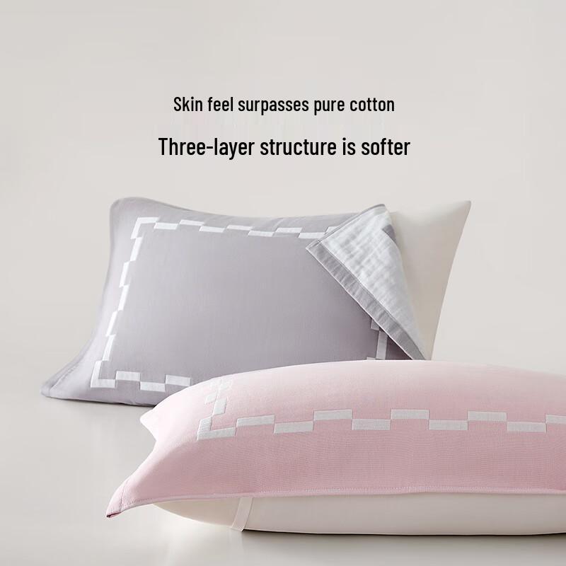 LOVO 100% Cotton Three-Layer Gauze Pillow Towel