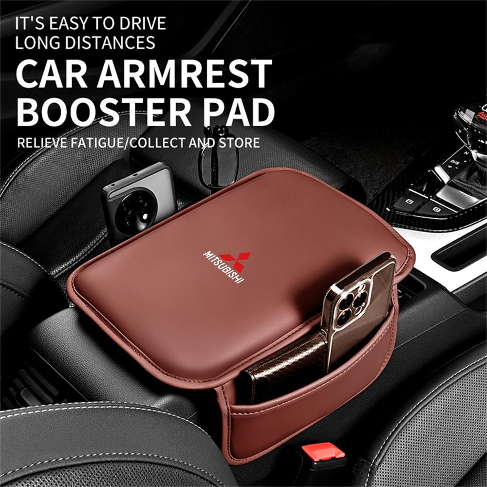Auto Mittelkonsolen Armlehnen Schutzpolster Mit Aufbewahrungstasche Zubehör Für Mitsubishi 9 Ralliart X ASX L200 Colt Cross Triton