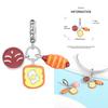 Cute And Interesting Copper Delicious Food Dessert Burger Pizza Charm Pendant Fit Bracelet Party Gifts